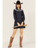 Maggie Sweet Women's Remedios Long Sleeve Western Mini Dress, Blue, hi-res