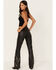 Image #3 - Boot Barn X Understated Leather Women's Rhinestone Studded Lace-Up Flare Leather Pants, Black, hi-res