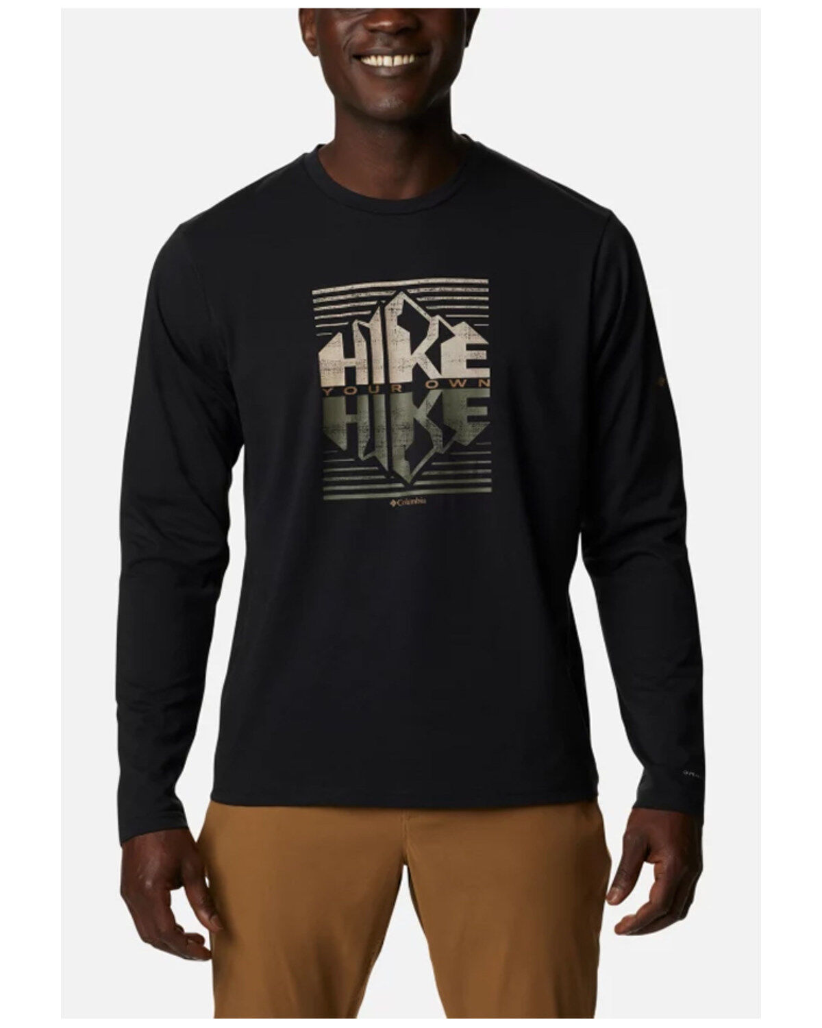 Image #1 - Columbia Men's Sun Trek Hike Graphic Long Sleeve T-Shirt, Black, hi-res