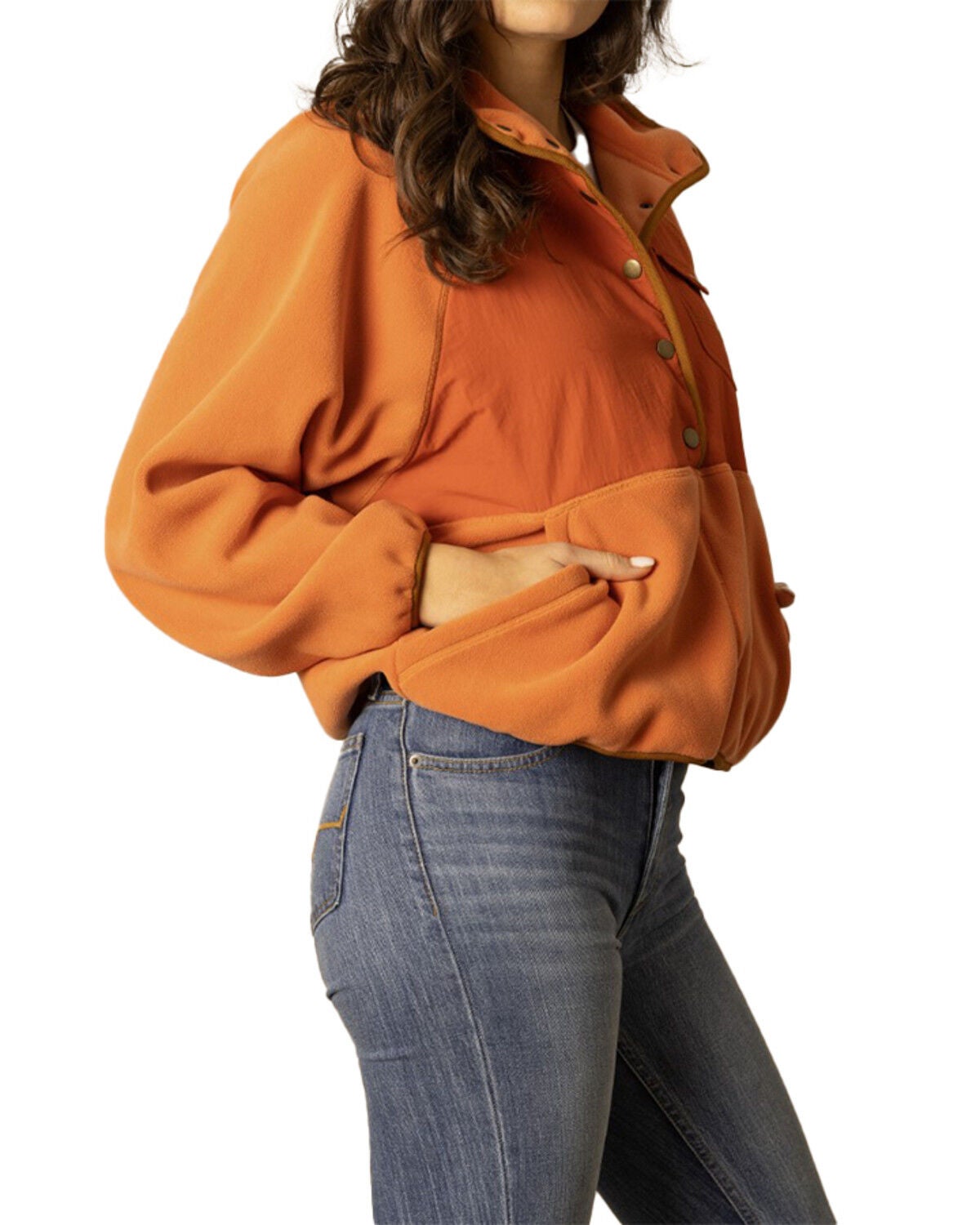 Kimes Ranch Women's Josie Snap Pullover, Orange, hi-res