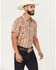 Image #2 - Panhandle Slim Men's Southwestern Striped Print Short Sleeve Snap Western Shirt, Tan, hi-res