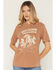 Image #1 - Idyllwind Women's Here Comes Trouble Short Sleeve Graphic Tee, Caramel, hi-res