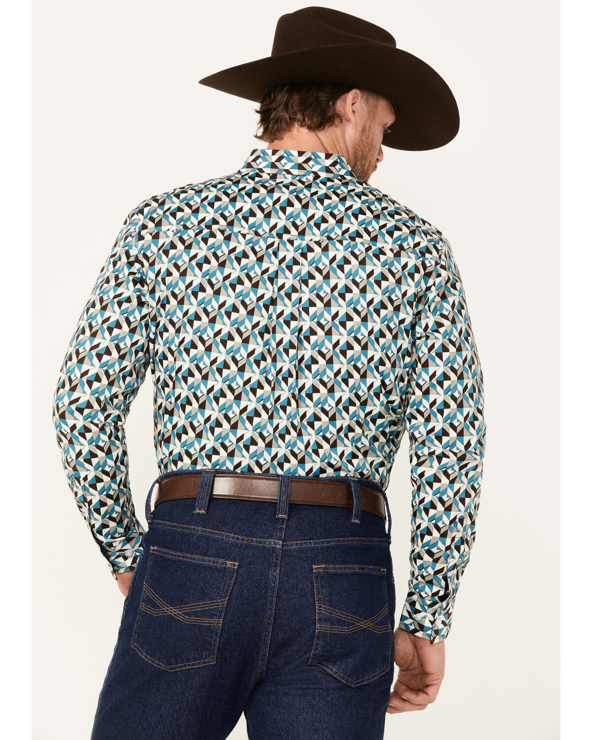 Product Name:  RANK 45® Men's Abstract Geo Print Long Sleeve Button-Down Shirt