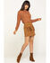Flying Tomato Women's Fringe Pocket Mini Skirt, Camel, hi-res