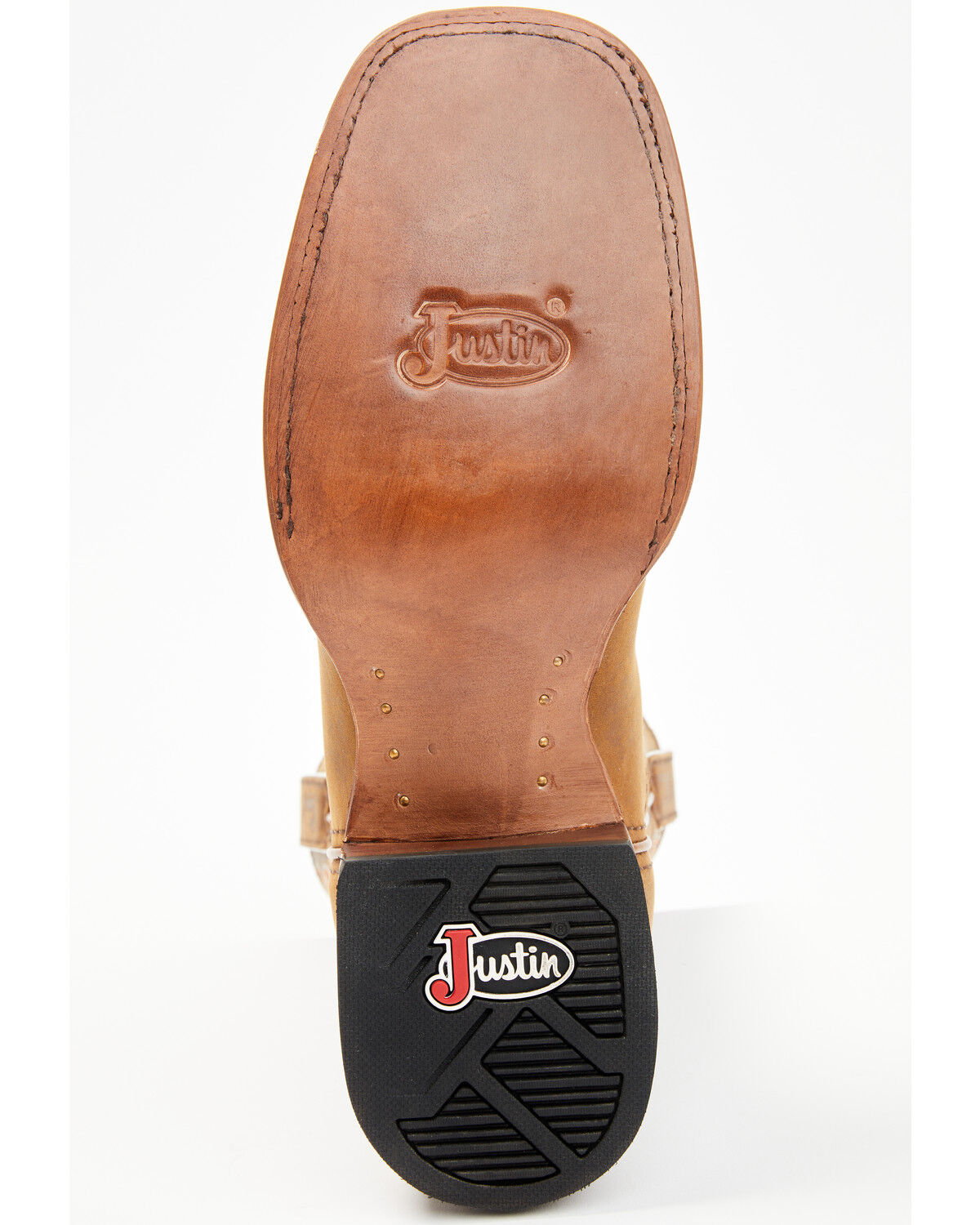 Image #7 - Justin Men's Frontier Western Boots - Broad Square Toe, Brown, hi-res