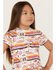 Image #2 - Shyanne Girls' Southwestern Print Knit Tie Top, White, hi-res