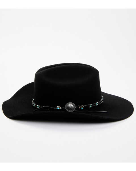 Shyanne Women's Cattleman Crease Wool Felt Western Hat, Black, hi-res