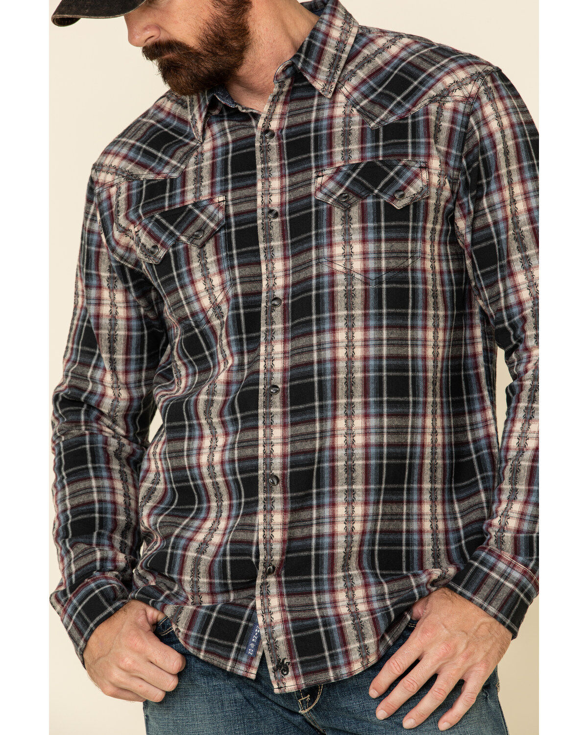 Image #4 - Moonshine Spirit Men's Ritual Large Dobby Plaid Long Sleeve Western Flannel Shirt , , hi-res
