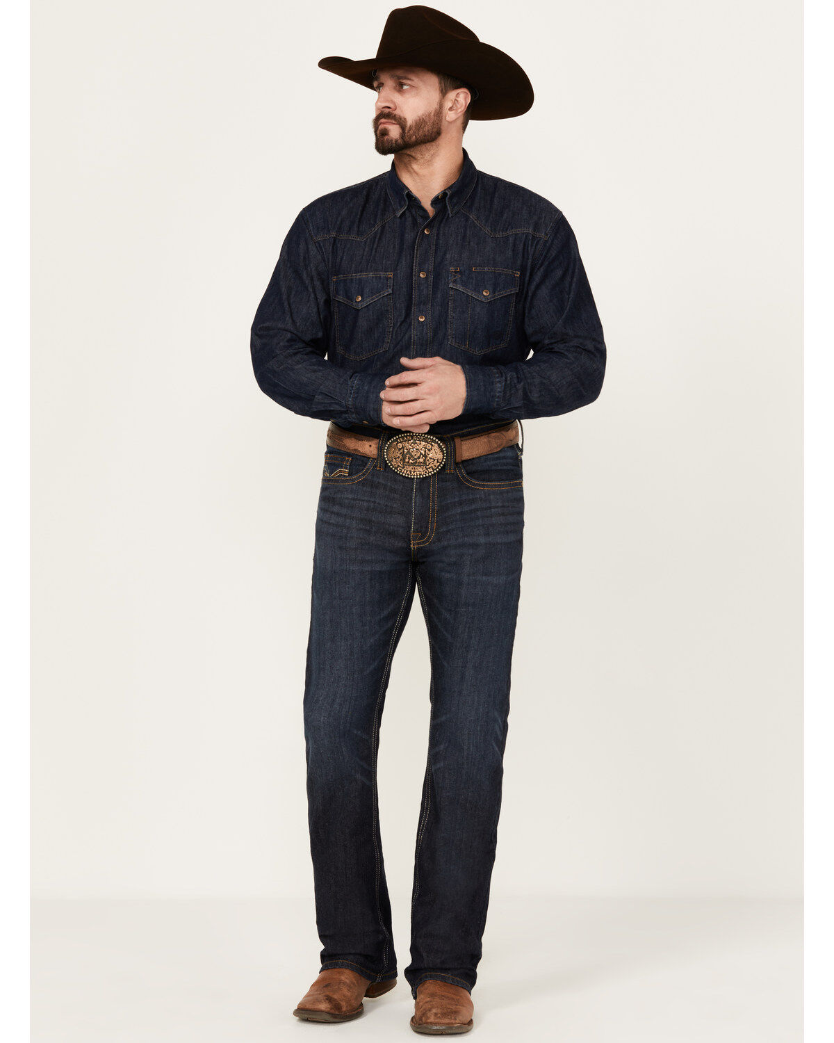 Image #1 - Cody James Men's Night Hawk Wash Wyatt Slim Bootcut Stretch Denim Jeans, Dark Wash, hi-res