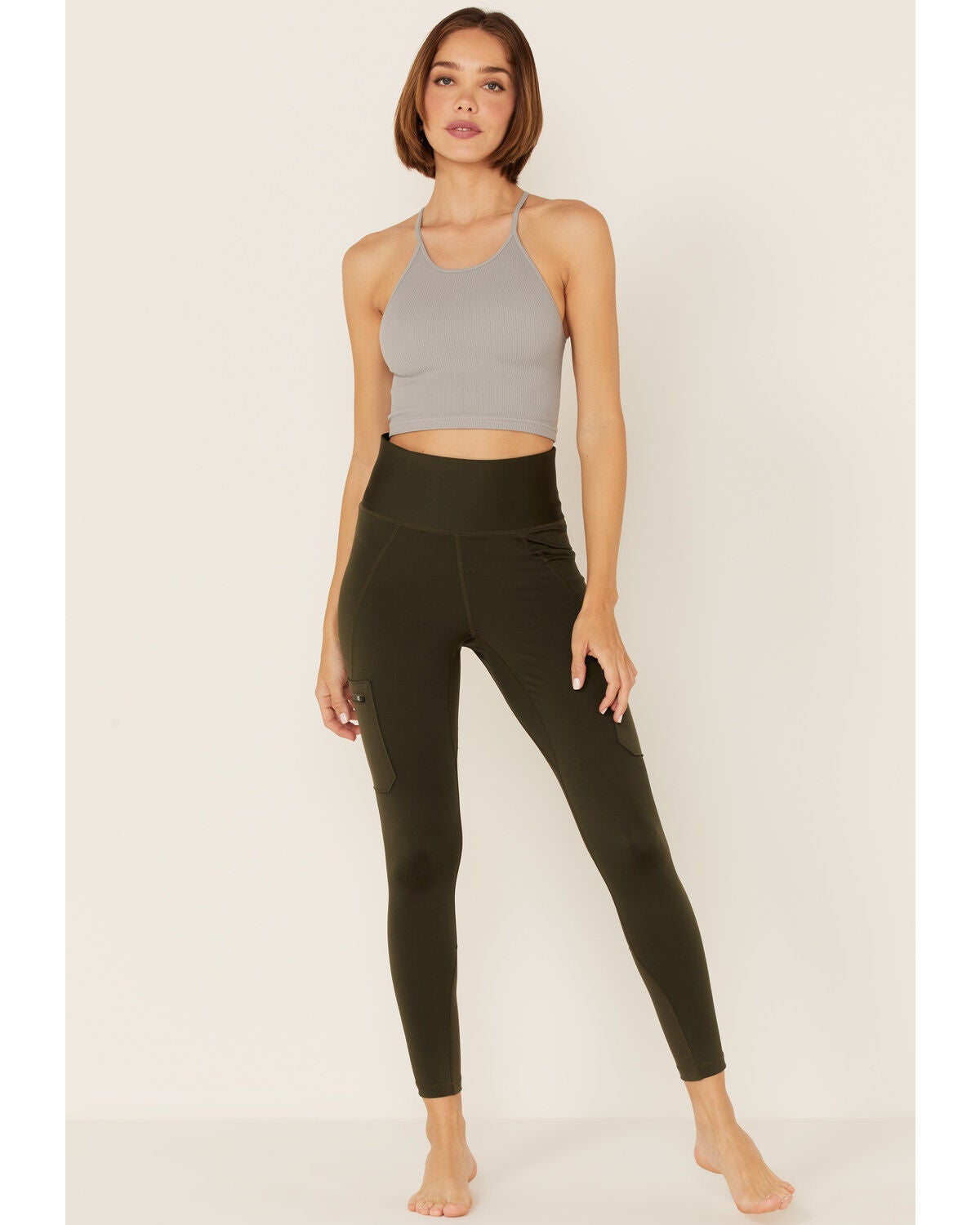 Wrangler Women's Cargo Leggings, Olive, hi-res