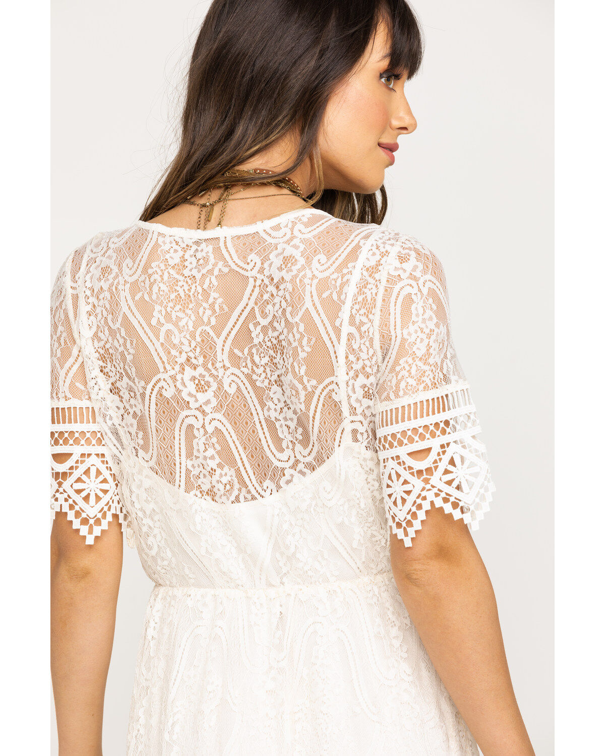lace button down dress