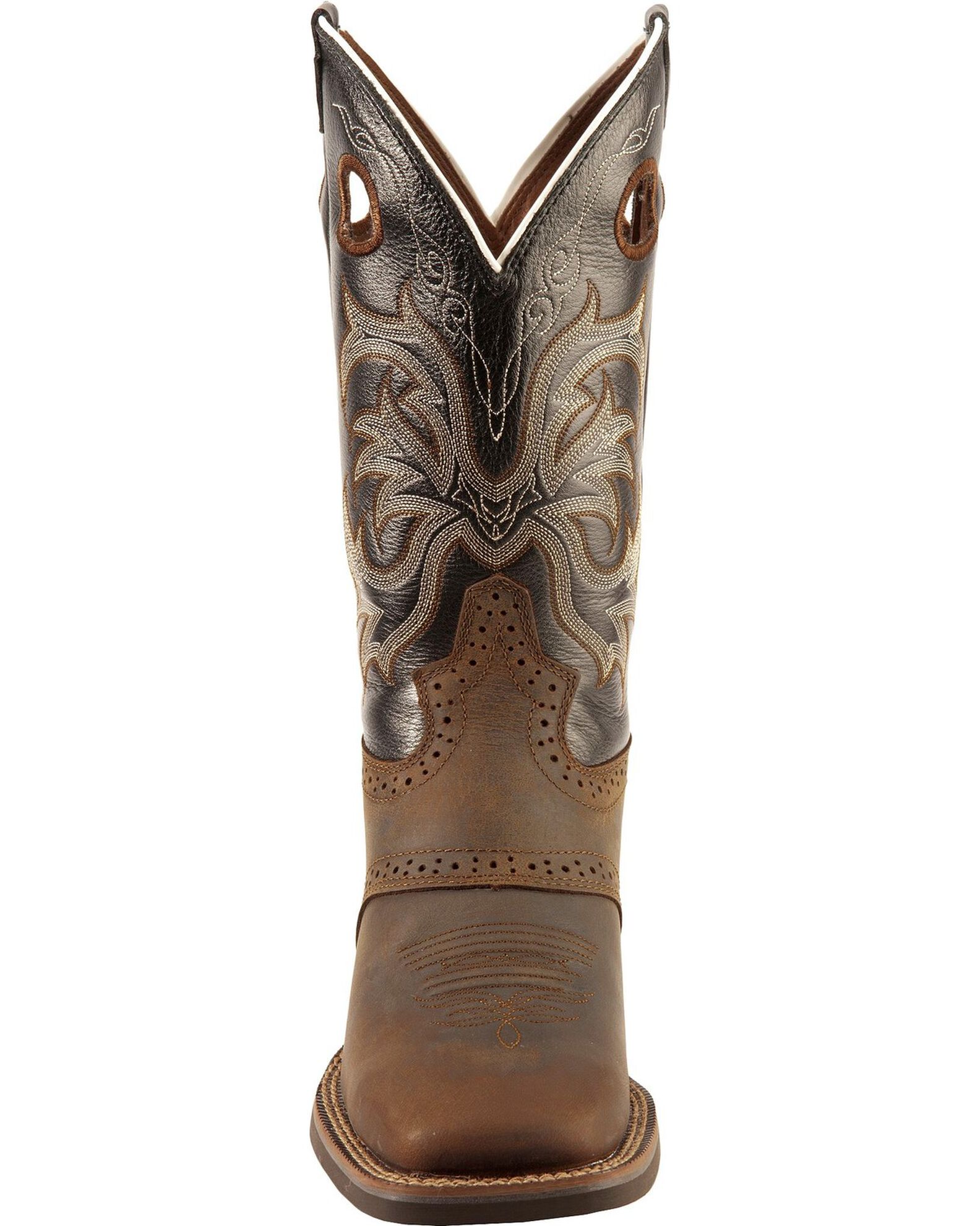 Justin Men s Punchy Stampede Black Cowboy Boots Square Toe Boot Barn