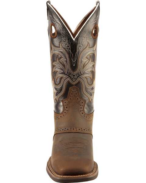 Image #4 - Justin Men's Punchy Stampede Black Cowboy Boots - Square Toe, , hi-res