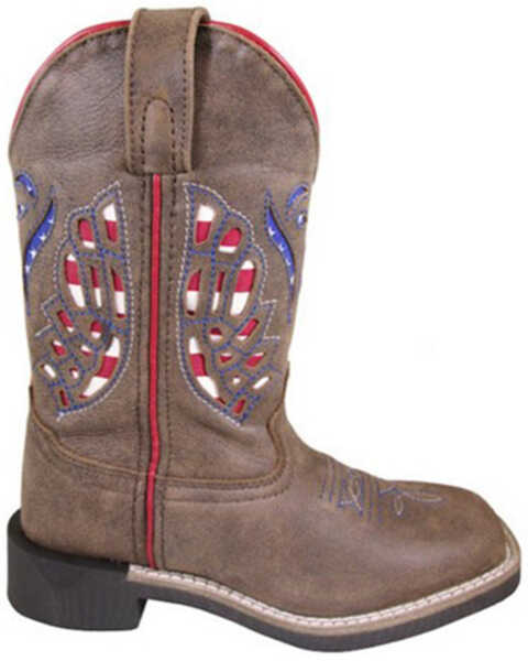 Smoky Mountain Boys' Vanguard Western Boots - Broad Square Toe, Brown, hi-res