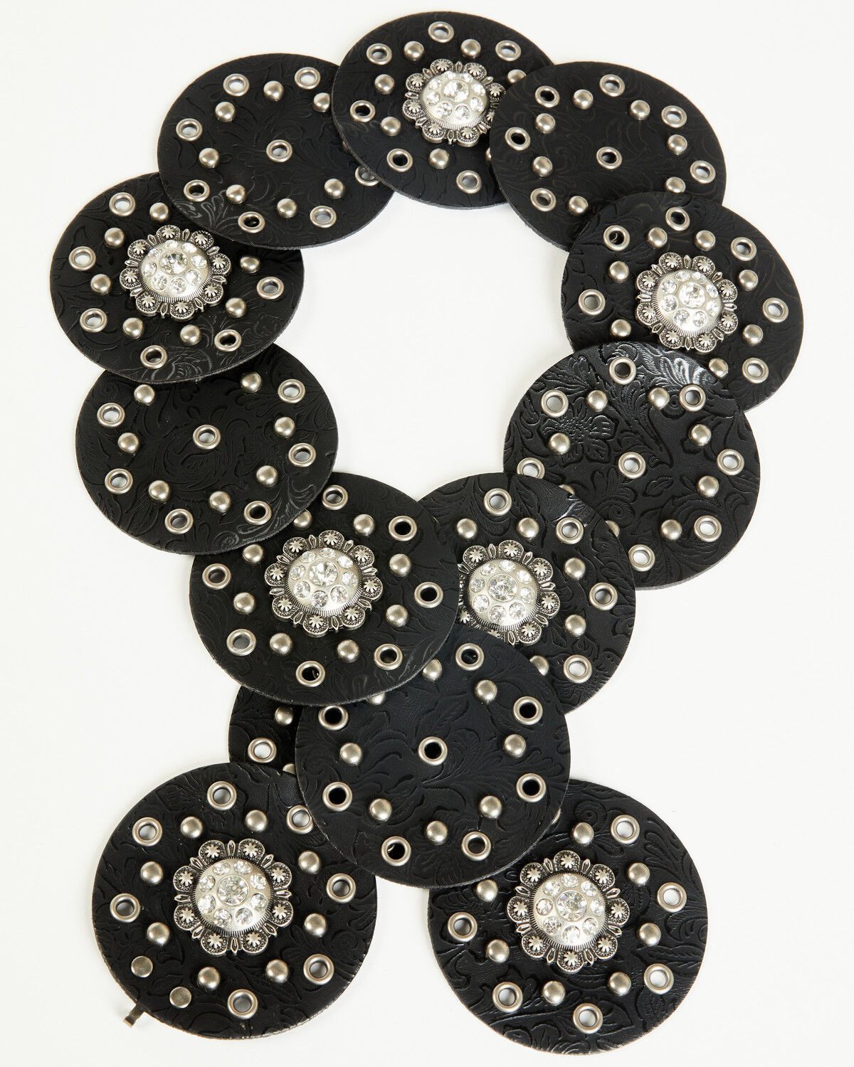 Image #3 - Shyanne Women's Juliette Embellished Concho Belt, Black, hi-res