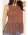 Image #3 - Idyllwind Women's Studded Fringe Faux Suede Tank Top, Brown, hi-res