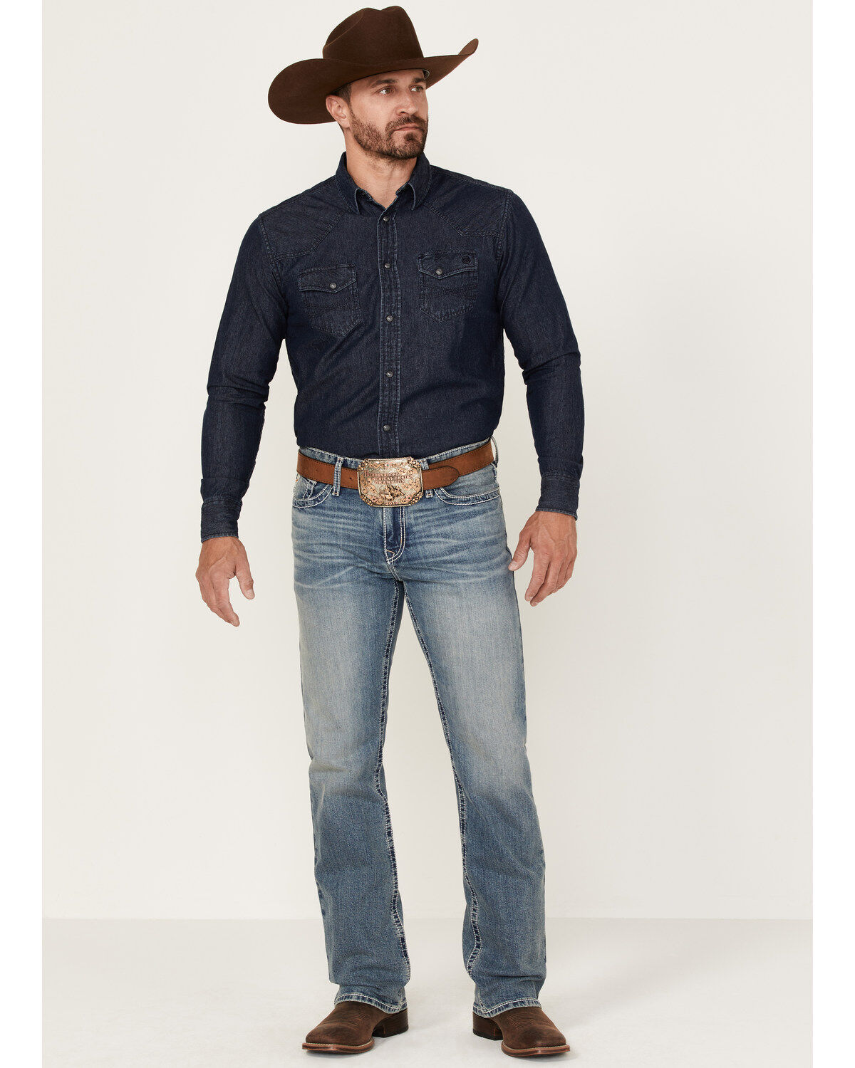 Image #1 - Cinch Men's Ian Medium Stonewash Performance Stretch Slim Bootcut Jeans, , hi-res