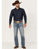 Cinch Men's Ian Medium Stonewash Performance Stretch Slim Bootcut Jeans , Indigo, hi-res