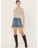 Image #1 - Free People Women's Daylight Medium Wash Denim Mini Skirt, , hi-res
