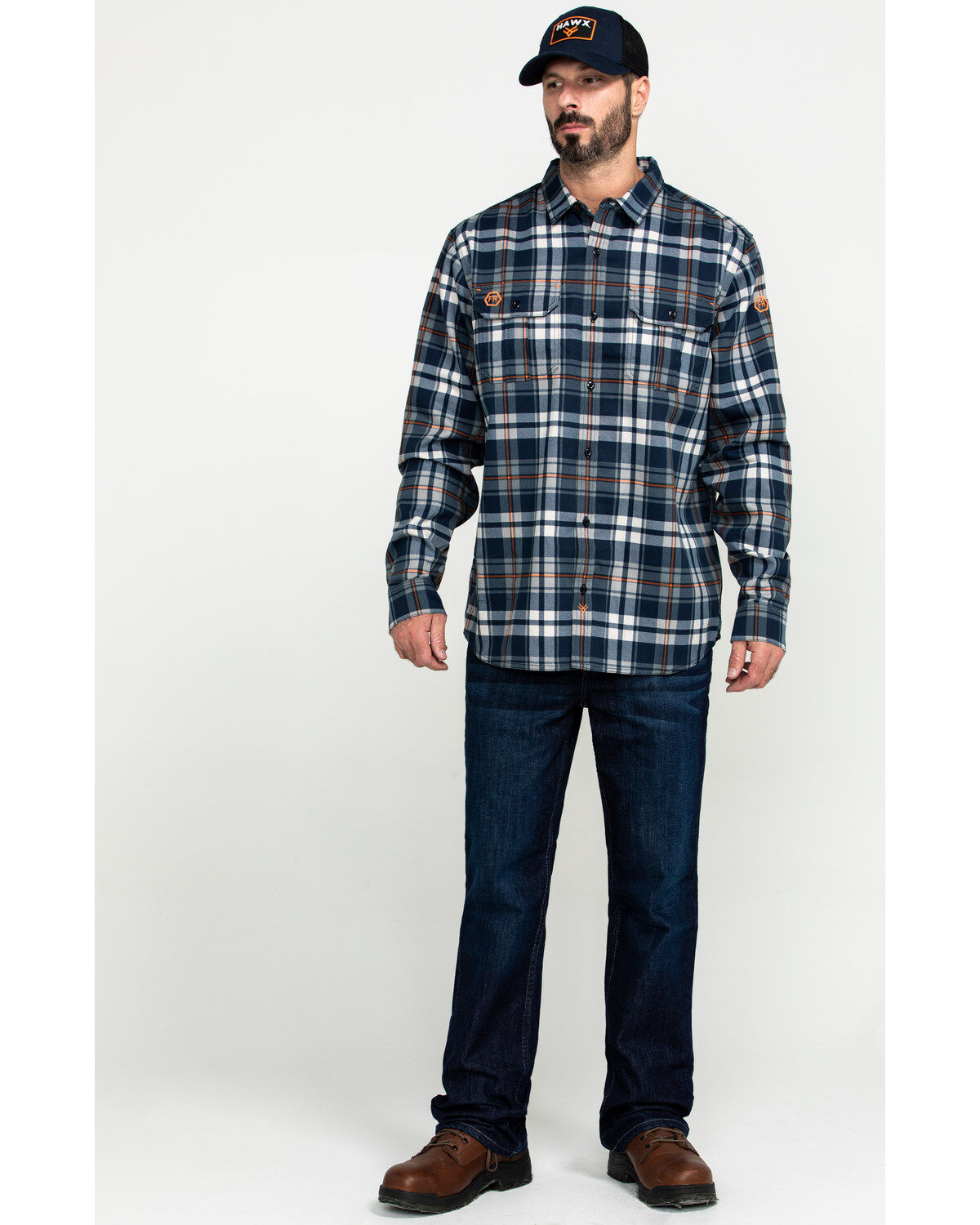 Image #6 -  Hawx Men's FR Plaid Print Long Sleeve Woven Work Shirt , , hi-res