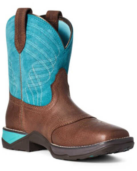 Ariat Women's Anthem Shortie Performance Western Boots - Square Toe, Brown, hi-res