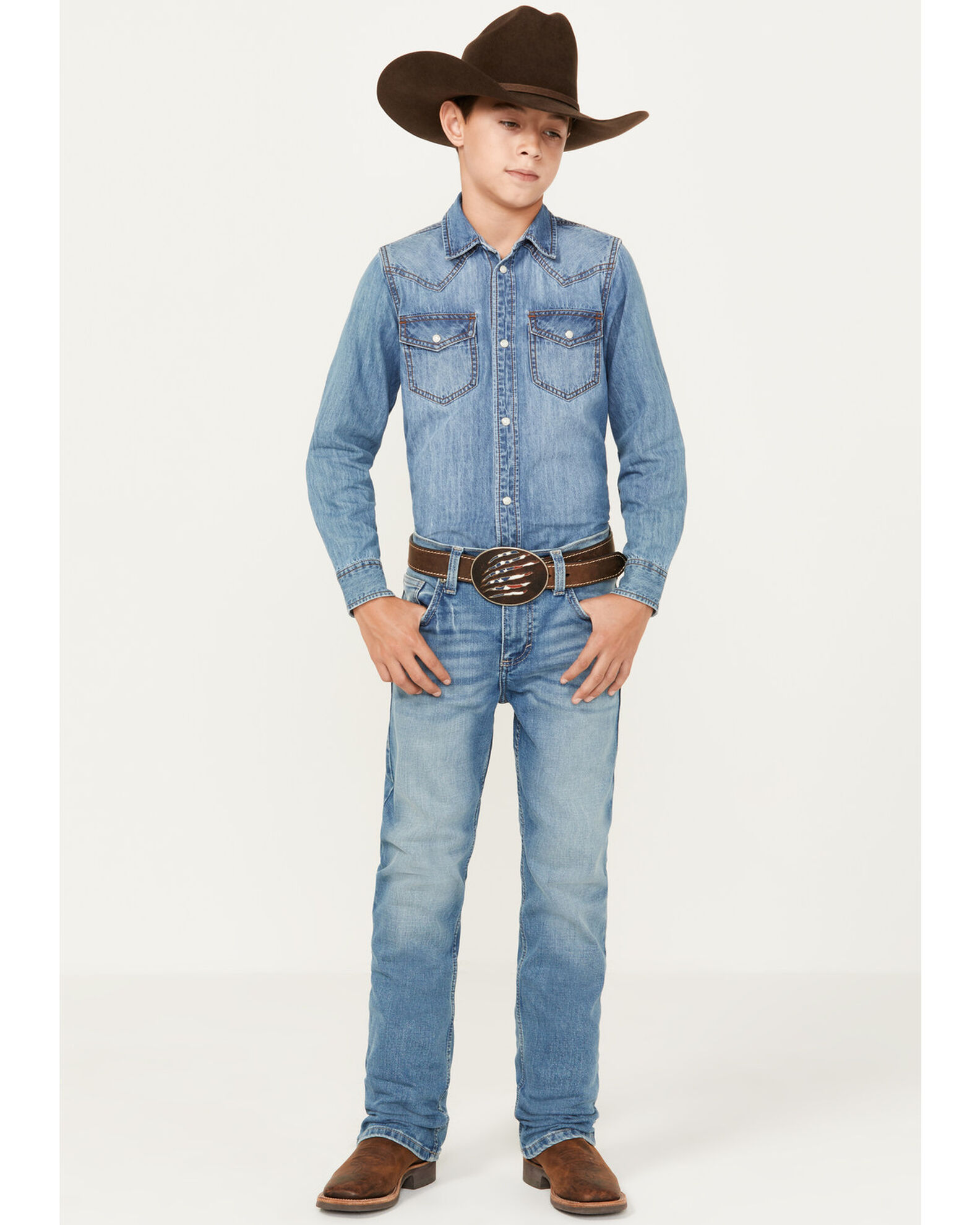 Wrangler 20x Boys' Light Wash 42 Vintage Bootcut Jeans