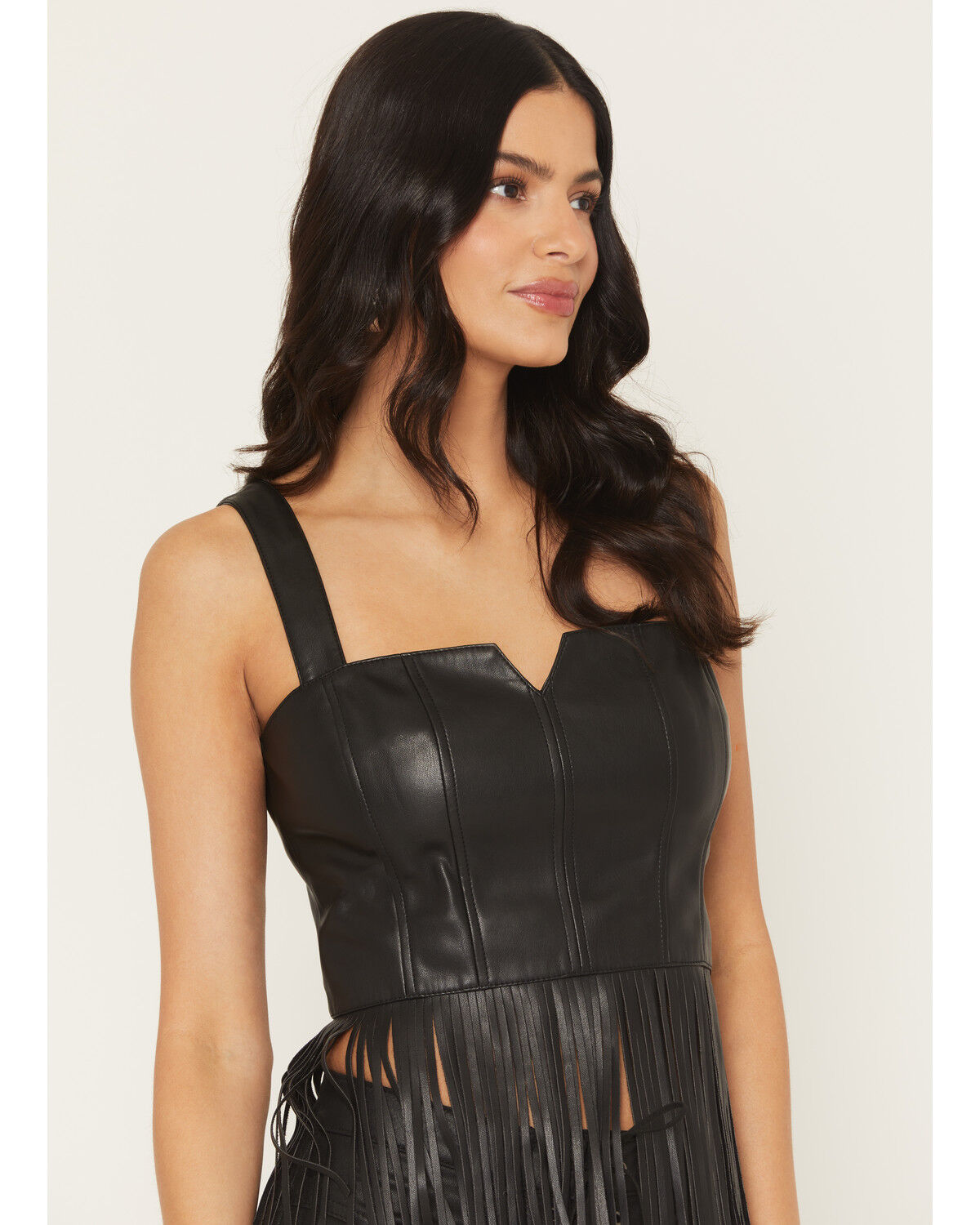 Image #3 - Idyllwind Women's Roycroft Faux Leather Fringe Bustier, Black, hi-res