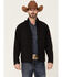 Image #1 - Justin Men's Solid Stillwater Logo Sleeve Zip-Front Fleece Jacket, Black, hi-res