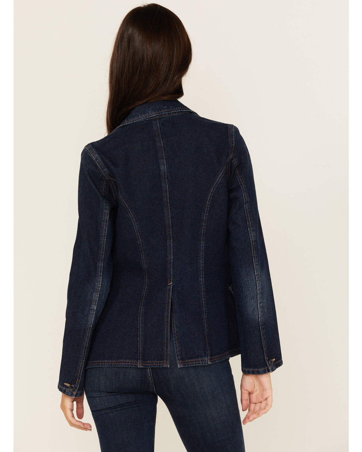 Image #4 - Boom Boom Jeans Women's Dark Wash Denim Blazer, Dark Wash, hi-res