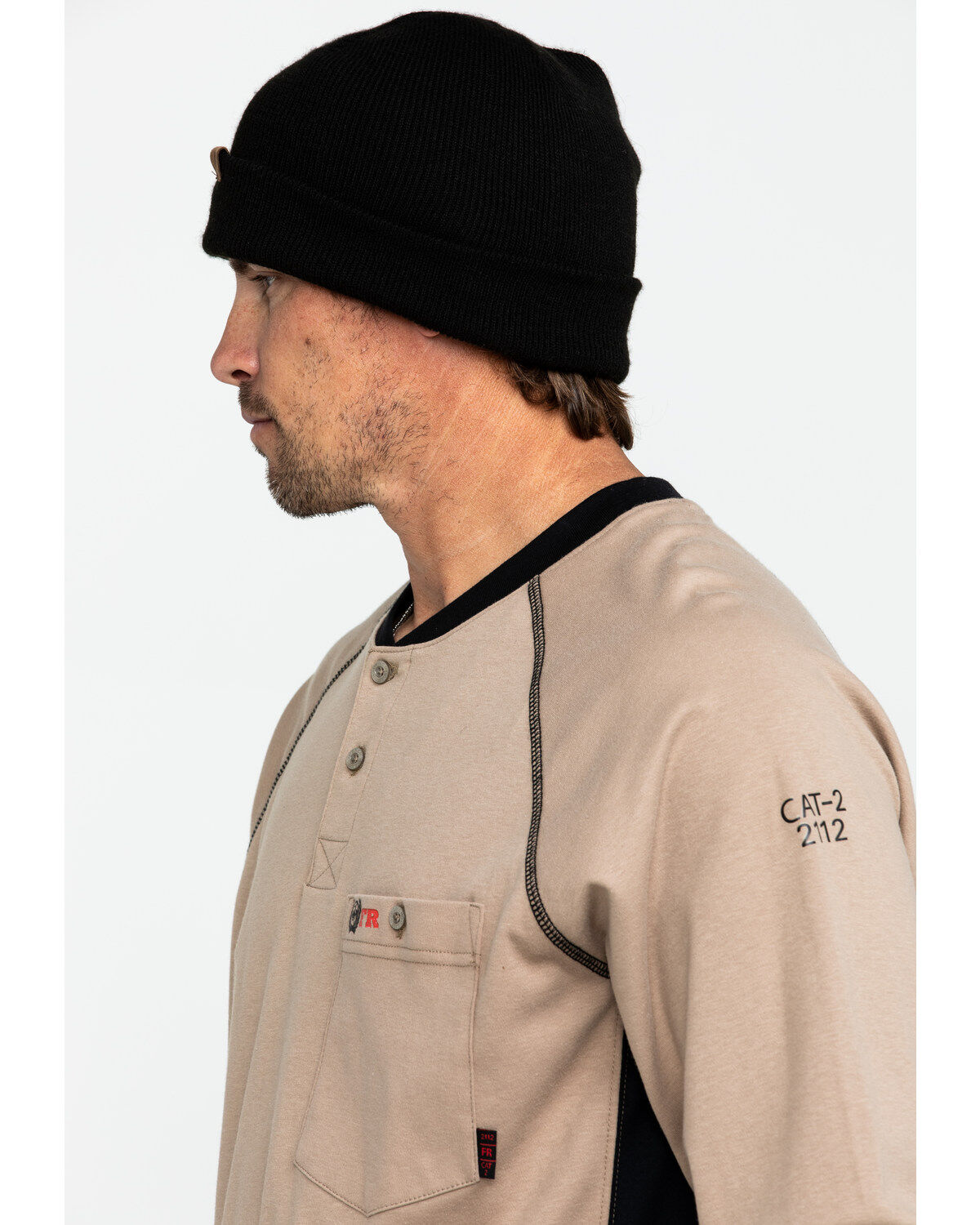 Image #5 - Cinch Men's FR Henley Long Sleeve Work T-Shirt, , hi-res