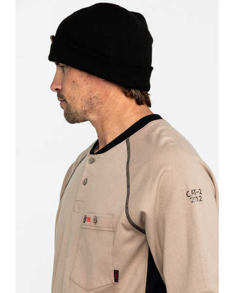 Image #5 - Cinch Men's FR Henley Long Sleeve Work T-Shirt , Beige/khaki, hi-res