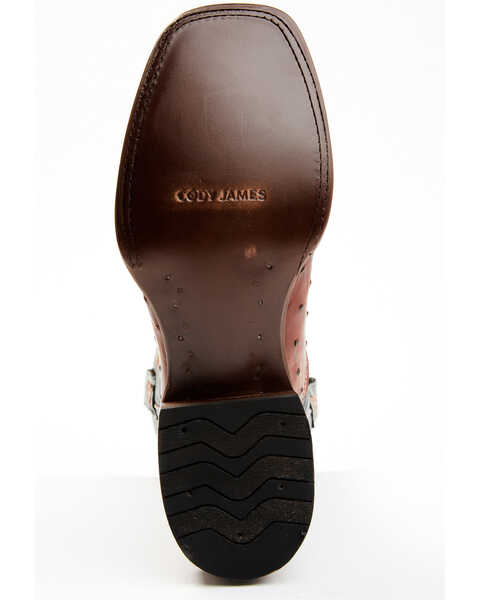 Cody James Men's Exotic Full-Quill Ostrich Western Boots - Broad Square Toe, Cognac, hi-res