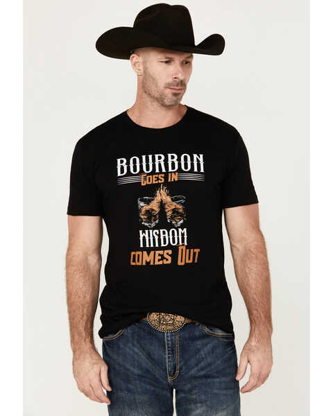 Cody James Men's Bourbon Wisdom Short Sleeve Graphic T-Shirt , Black, hi-res