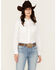 Image #1 - Wrangler Retro Women's Solid Long Sleeve Button-Down Stretch Western Shirt, White, hi-res