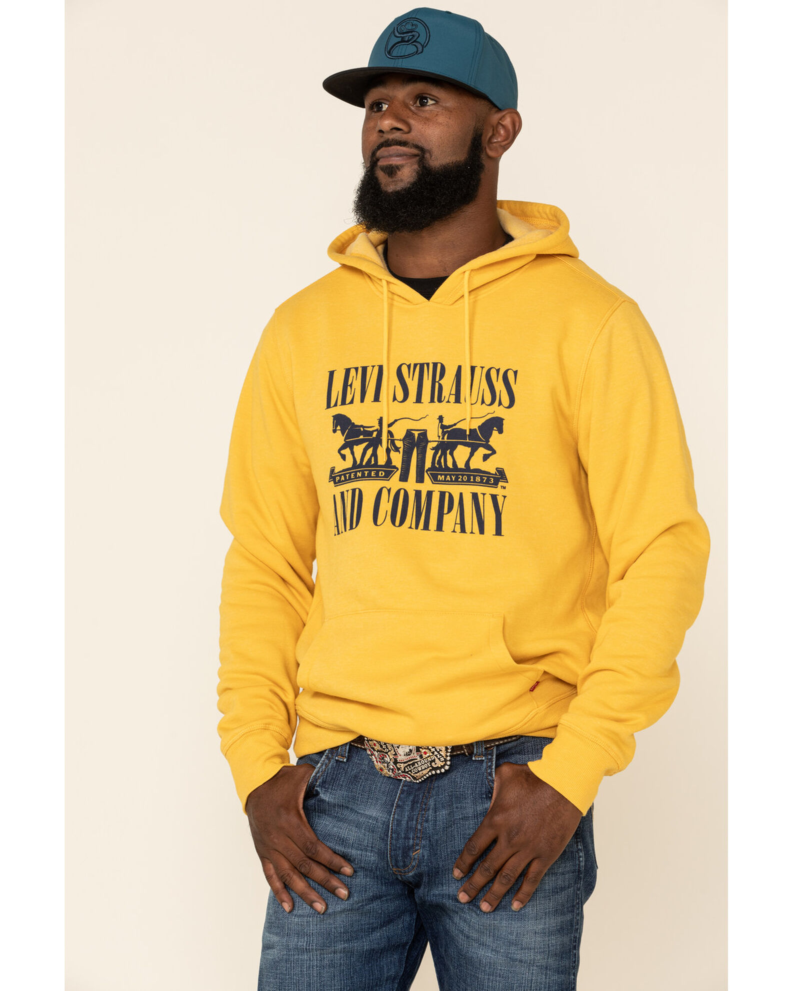 Levi's Men's Yolk Yellow Horses Graphic Hooded Sweatshirt | Boot Barn