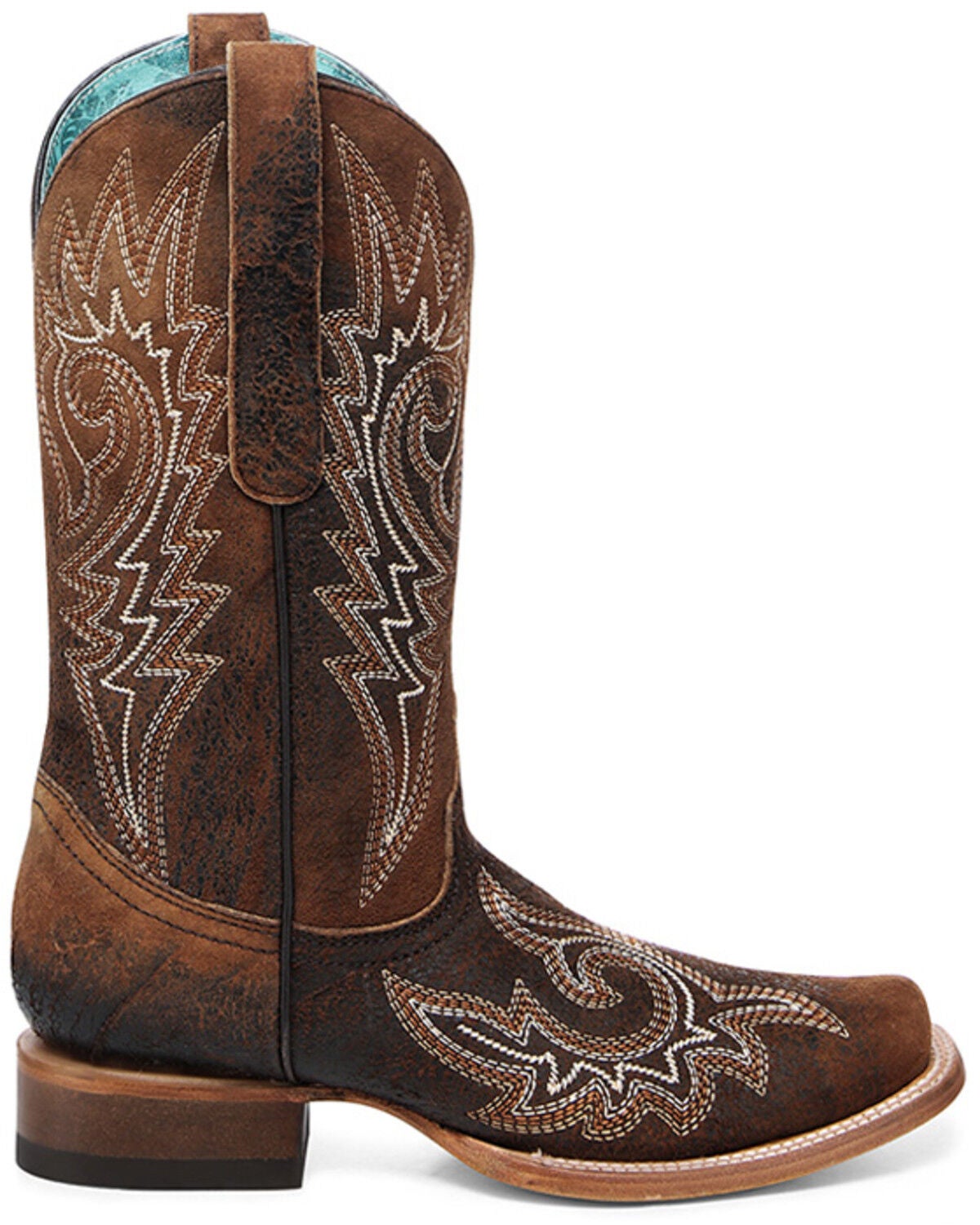 Image #2 - Corral Women's Embroidered Western Boots - Broad Square Toe, Brown, hi-res