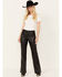 Image #1 - Free People Women's Uptown High Rise Slim Bootcut Pants, Black, hi-res