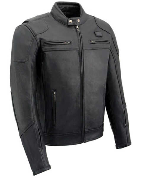 Milwaukee Leather Men's Heated Scooter Jacket, Black, hi-res