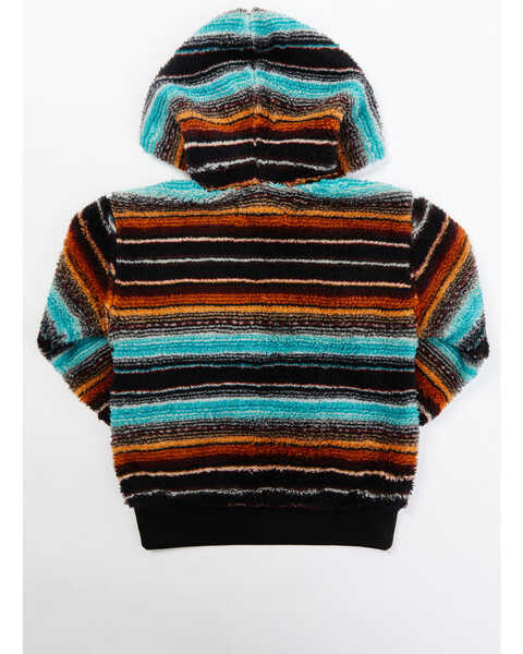 Shyanne Toddler Girls' Stripe Long Sleeve Pullover Serape Hooded Sweatshirt, Black, hi-res