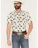 Image #1 - Rock & Roll Denim Men's Steer Print Short Sleeve Snap Stretch Western Shirt, Tan, hi-res