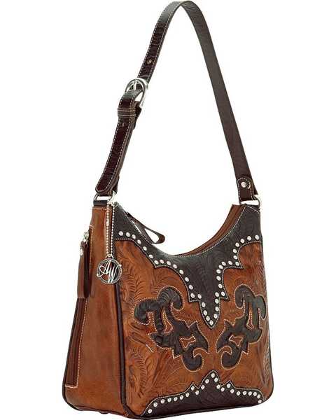 American West Annie's Secret Collection Concealed Carry Shoulder Bag, Brown, hi-res