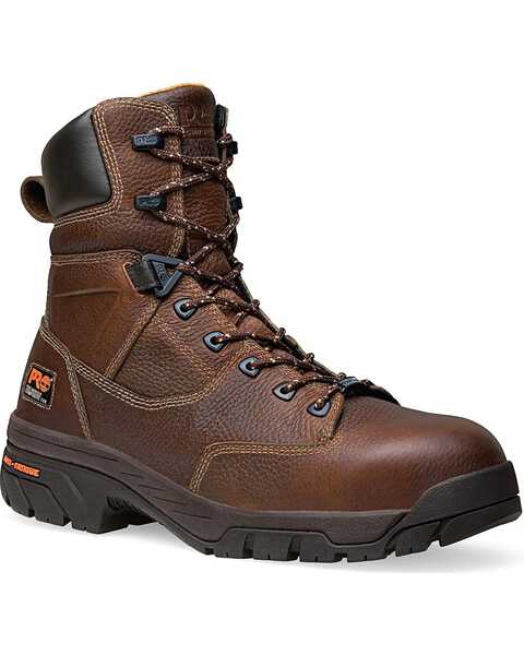 Timberland Pro Helix Waterproof 8" Lace-Up Work Boots - Composition Toe, Brown, hi-res