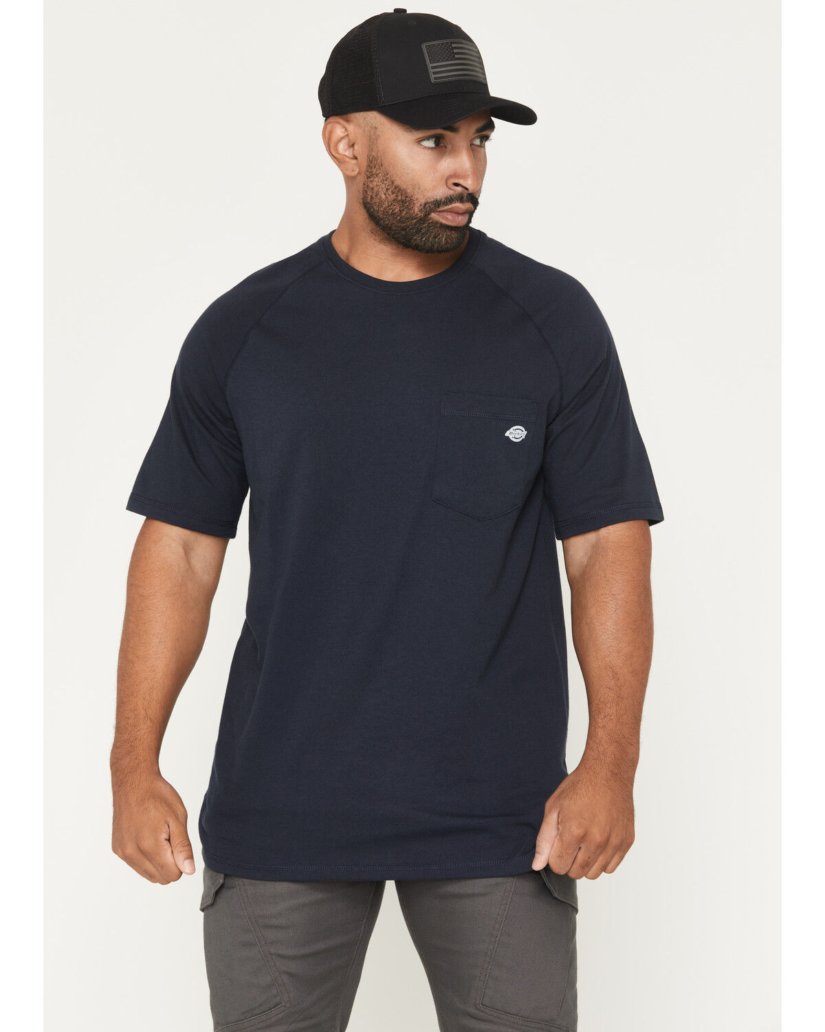 Image #1 - Dickies Men's Cooling Temp-IQ™ Short Sleeve Pocket T-Shirt, Navy, hi-res