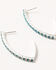 Image #1 - Lainey Wilson Women's Stone Pav&eacute; C Hoop Earrings, Silver, hi-res