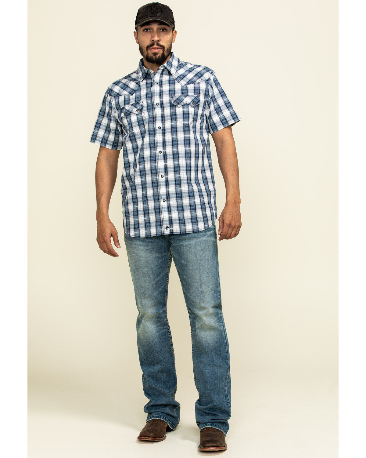 Image #6 - Moonshine Spirit Men's El Jefe Plaid Short Sleeve Western Shirt, , hi-res