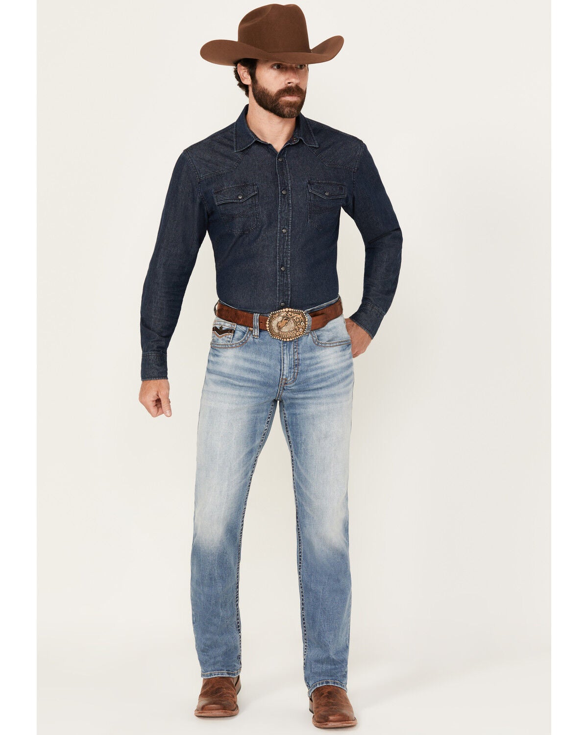 Cody James Men's Fire Water Wash Jackson Slim Straight Stretch Denim Jeans, Medium Wash, hi-res