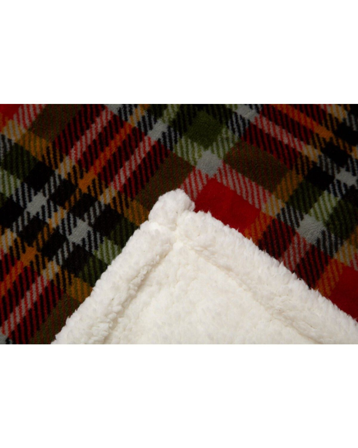 Image #2 - Carstens Rust And Sage Plush Sherpa Throw, Red, hi-res