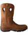 Image #2 - Twisted X Men's 11" Pull On Waterproof Moc Work Boots - Soft Toe, Brown, hi-res