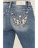 Image #2 - Miss Me Women's Medium Wash Mid Rise Butterfly Pocket 34" Bootcut Stretch Denim Jeans, Medium Wash, hi-res