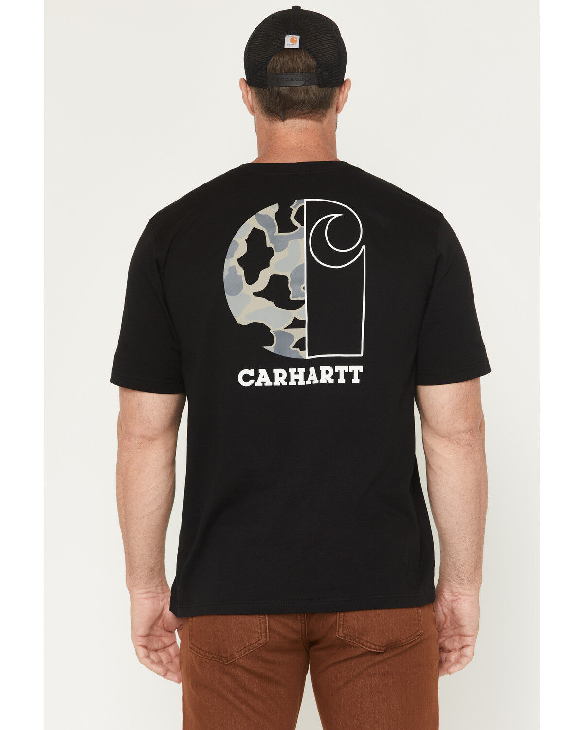 Image #1 - Carhartt Men's Relaxed Fit Lightweight Camo Graphic Short Sleeve Graphic T-Shirt, Black, hi-res